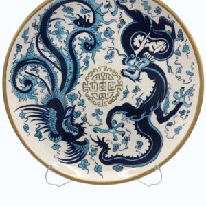 30cm Ejderha Anka Kuşu Motifli Çini Tabak