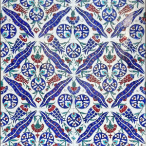 40x60cm Lale-Karanfil Çintemani Desenli Çini Pano