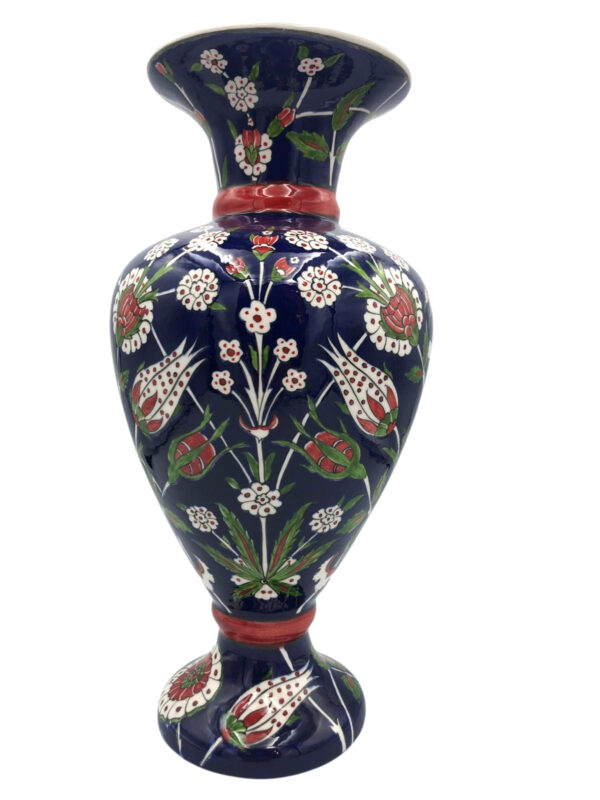 33cm Gece Bahçesi Desenli Çini Vazo