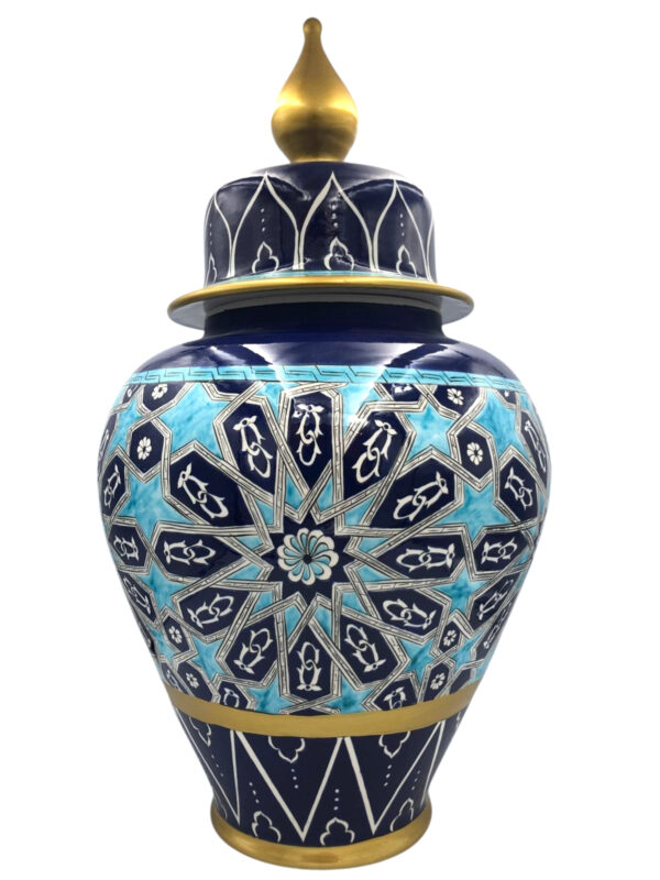 56cm Selçuklu Yıldızı Motifli Çini Şah Küp